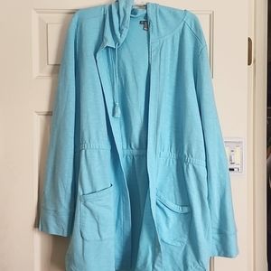 Talbots Hooded Pool Swim Coverup sz L